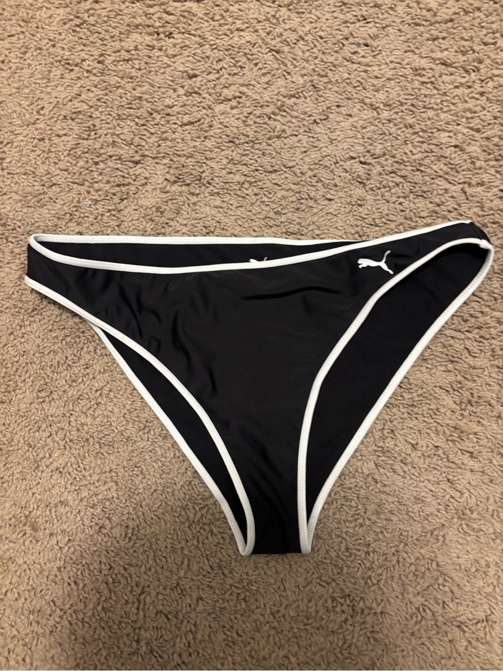 Puma Black Bikini Bottom with White Piping